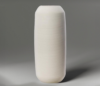 Ваза керамическая, матовая, цвет бежевый, 14*14*28 см.