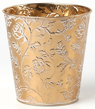 Декоративное кашпо D14XH14,5/B10СМ. золотой, металл