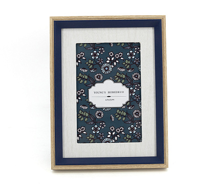 Фоторамка декоративная из МДФ, серия "Классик", цвет синий, со стеклом, 10x15 см