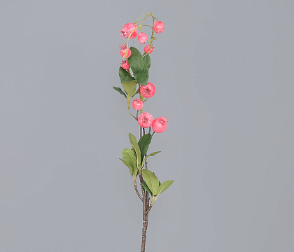 Ветка декоративная с пурпурными ягодками и листиками, 85 см, 1 шт.