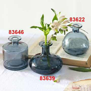 Ваза стеклянная D11 * H11,2 см, 1 шт., серый