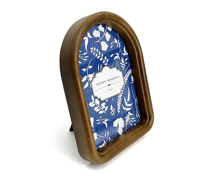 Фоторамка декоративная из дерева арка, серия "Арронди", цвет венге, со стеклом, 13x18 см