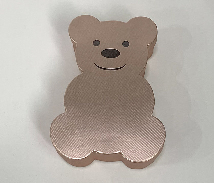 Коробка с крышкой "Мишка" 18,3x13x5 см, розовое золото