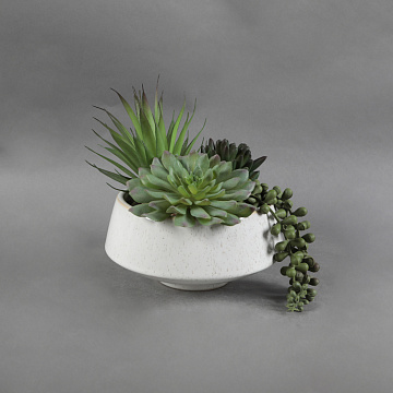 Искусственное растение "Суккулент" в керамическом горшке, 16*16см.