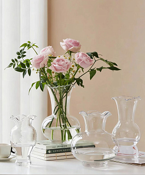 Ваза стеклянная D16,5 * H19,2 см, 1 шт., прозрачный