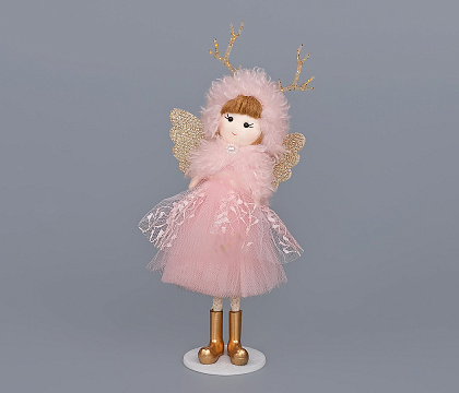 Новогоднее декоративное изделие "Фея" 21 см., розовый