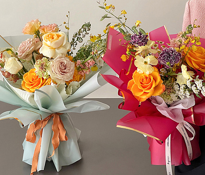 Упак. материал флористическая пленка "Золотой кант", 58х58 см, красный, 20 листов /упак