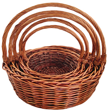 Н-р корзин плетеных (ива): D50xH19xxHH51 BD43, D45xH17xHH45 BD37, D32xH15xHH41 BD31, D35xH14xHH36 BD25, D28xH11xHH31 BD21, 5 шт., коричневый