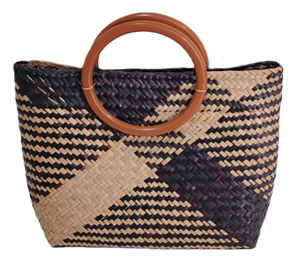 Корзина плетеная из рогоза: 30x9,5xH24XHH30  B27X9,5, 1 шт.