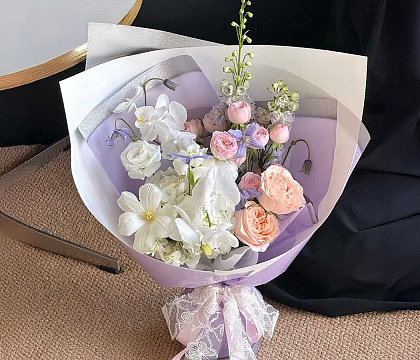 Упак. материал флористическая пленка "Люрекс", 120 мкр, 57 см х 57 см, 10 листов/упак., белый