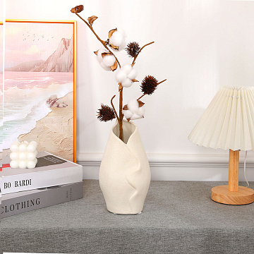 Ваза керамическая, цвет белый, 12*11,5*20 см