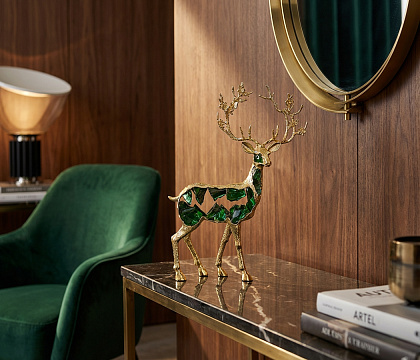 Статуэтка декоративная "Лесной олень II", цвет зеленый, 24,5*10,5*33,5 см