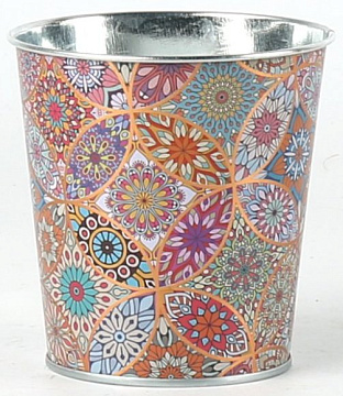 Декоративное кашпо "Колорит" D9.8XH10см B:D7.6 см,  металл