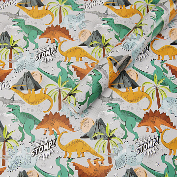 Бумага упаковочная "Динозаврики" 80г/м2, 70х100см, 10 листов/рулон