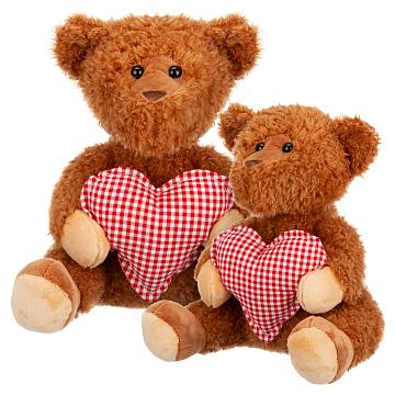 Игрушка мягконабивная ТМ "Relana" Мишка коричневый с сердцем, 24 см, в/п 25*23*23 см