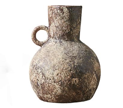 Ваза керамическая декоративная, цвет бежево-коричневый, 26,5*18 см.