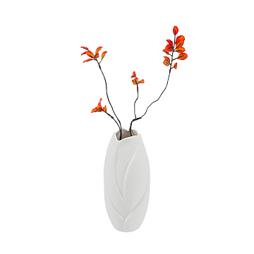 Ваза керамическая, цвет белый, 8,5*21 см