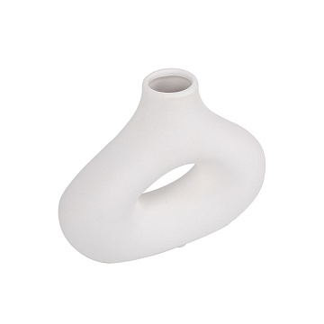 Ваза керамическая, цвет белый, 18,5*5,5*14,5 см