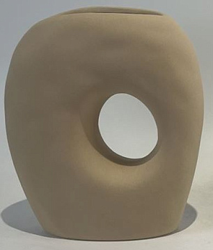 Ваза керамическая в стиле сканди, цвет коричневый, 20,5*9*24 см.