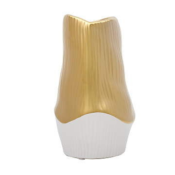 Ваза керамическая, цвет бело-золотой, 13*21,5 см