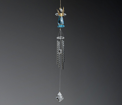 Изделие декоративное Ангел с металлическими  крыльями "Музыка ветра", 40,6 см, акрил 1 шт.