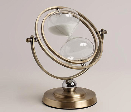 Статуэтка "Песочные часы", металл/стекло, цвет золотой,  22*13*23,5 см.