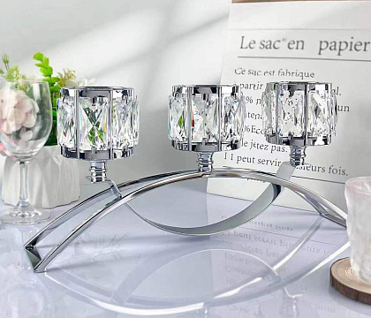 Подсвечник "Гармония", цвет серебро, 41*18 см