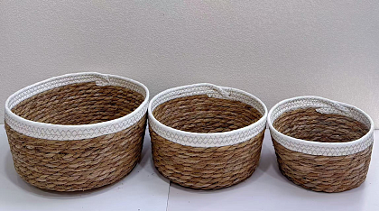 Н-р корзин плетеных из рогоза: 30*13H*25D, 25*11H*20D, 20*10H*15D, 3 шт.