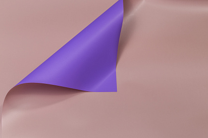 Упак. материал флористическая пленка "Лепестки роз", 60 мкр, 58 см х 10 м, лиловый / бледно-розовый