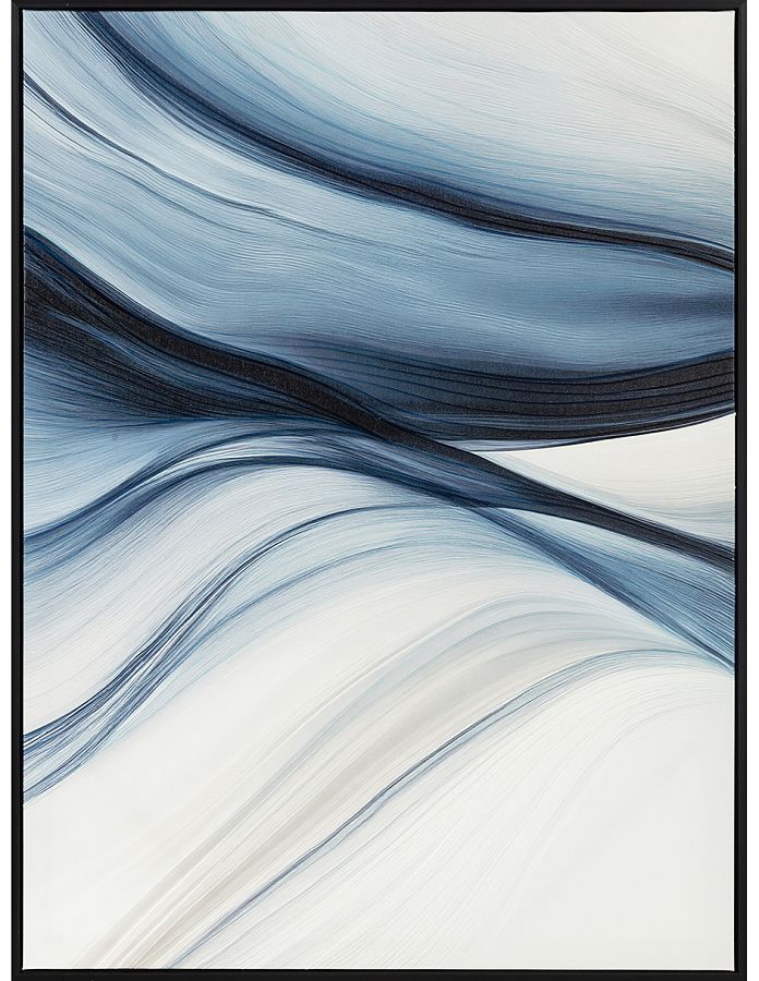 Картина "Волны тишины I" с тиснением, рама пластиковая, 80x60x2,8