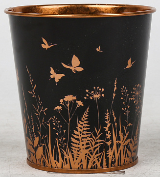 Декоративное кашпо "Бабочки в саду" D13.3X11.5CM B:D9.5CM, металл