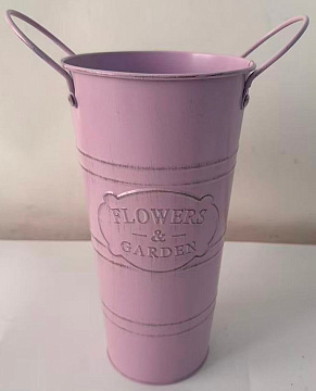 Кашпо-вазон металлический 13*25*9,5, 1 шт., св.розовый