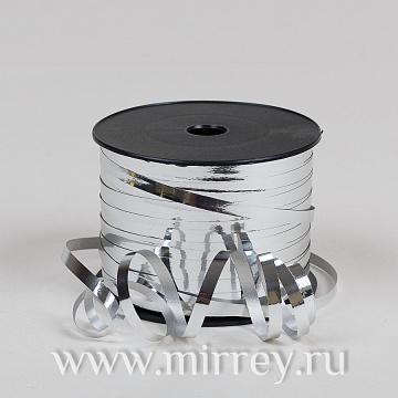 Лента полипропиленовая Металл 0,5 см х 250 ярд., серебро (6 шт/упак)