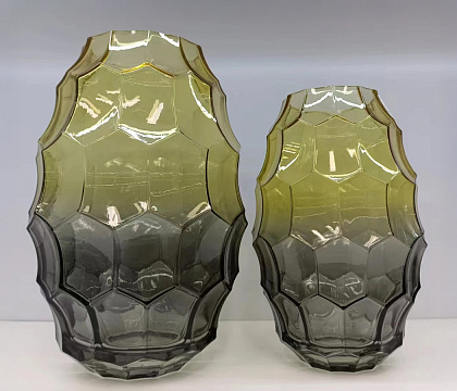 Ваза стеклянная 14*14*25 см, 1 шт., градиент