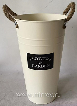 Вазон металлический 15*25*10, 1 шт., белый