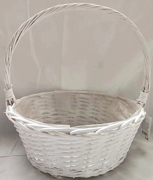 Корзина плетеная (ива) 45*H18*HH45, 1 шт., белый