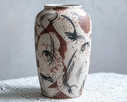 Ваза керамическая декоративная, цвет бежево-коричневый, 35*19 см.
