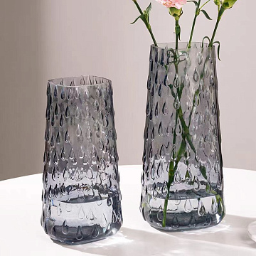 Ваза стеклянная D13*22,5 см, 1 шт., серый.