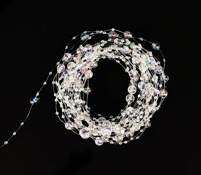 Жемчужная нить на катушке, 3+8 мм * 60 м, перламутровый