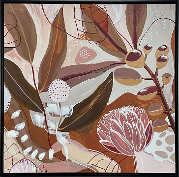 Картина "Бордо", 30% ручная работа, рама пластиковая, 60*60*3,5