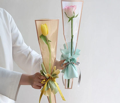 Упак. материал набор конусных пакетов с кантом, 50 мкр, 12.5 см х 4 см х 45 см, 50 шт/упак, красный