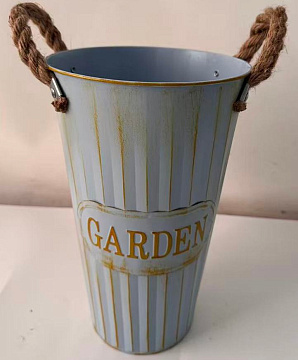 Вазон металлический 19*35*13, 1 шт., нежно-голубой