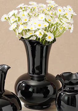 Ваза стеклянная D14,7 * H22 см, 1 шт.,черный