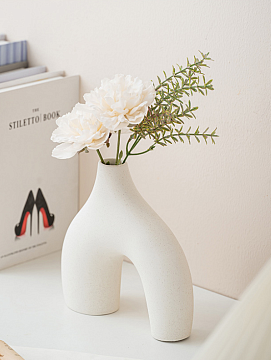 Набор керамических ваз 3 шт.: 9,4*2,5*12,4/13*2*14/19,8*2,8*19,3 см., цвет белый