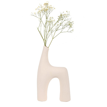 Ваза керамическая, цвет белый, 16,5*7*26,5 см