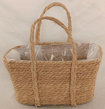Корзина плетеная (рогоз): 33X23XH18  B27X15 B27X15, 1 шт.
