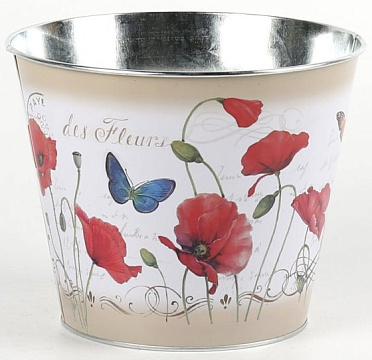 Декоративное кашпо "Очаровательные маки" D20.7XH16,5CM/B14,5, металл