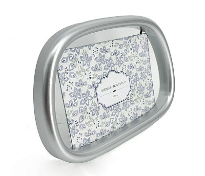 Фоторамка декоративная из МДФ серия "Рондо", цвет серебро, со стеклом, 18x13 см