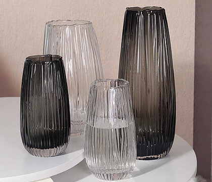 Ваза стеклянная D15 * H37,5, 1 шт.,  серый