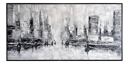 Картина "Мегаполис", 100% ручная работа, рама пластиковая, 70x140